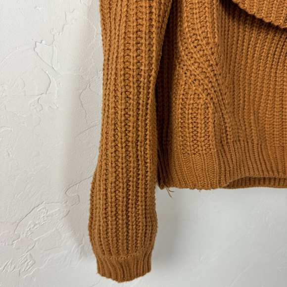 Lulu's Mustard Off-the-Shoulder Sweater - Picture 4 of 7